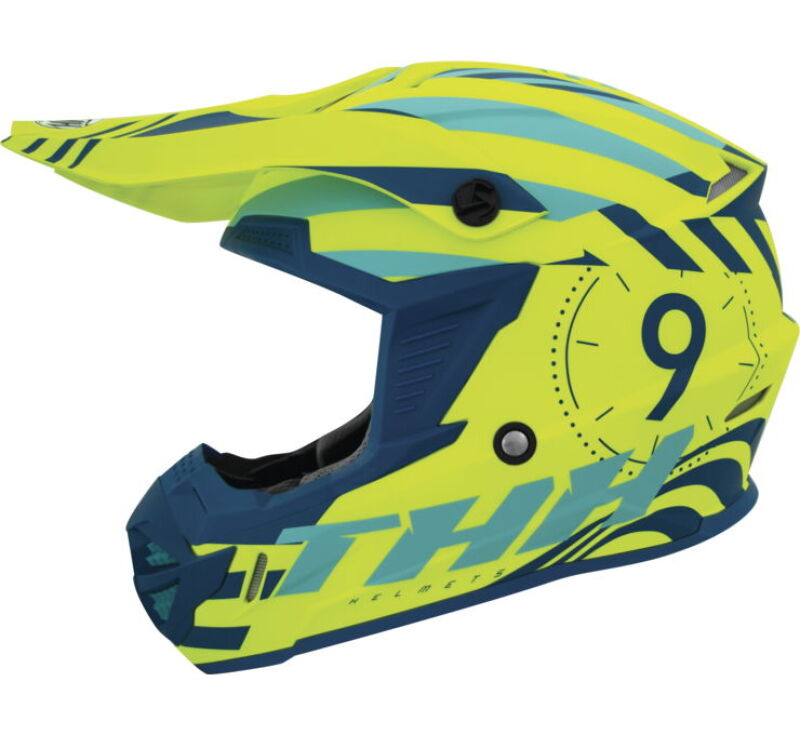 THH Helmets T730X Twister Neon Yellow/Blue - Medium