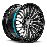 Sentali Barrel Forged Gloss Black Lip / Matte Gunmetal Centre SB1 19x10.5 5x120 Wheels