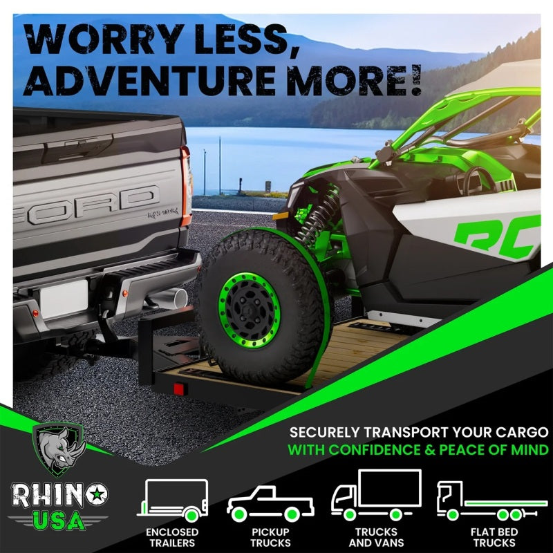 Rhino USA 5Ft E-Track Tie-Down Rails, Black (2 Pack)