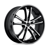 Asanti Black ABL1 20X8.5 5X4.5 MACH W/ BLACK LIP 38MM Wheels