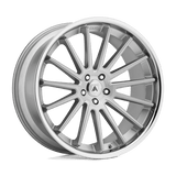 Asanti Black AB24 20X9 5X115 BRUSH SLV CHR LIP 15MM Wheels