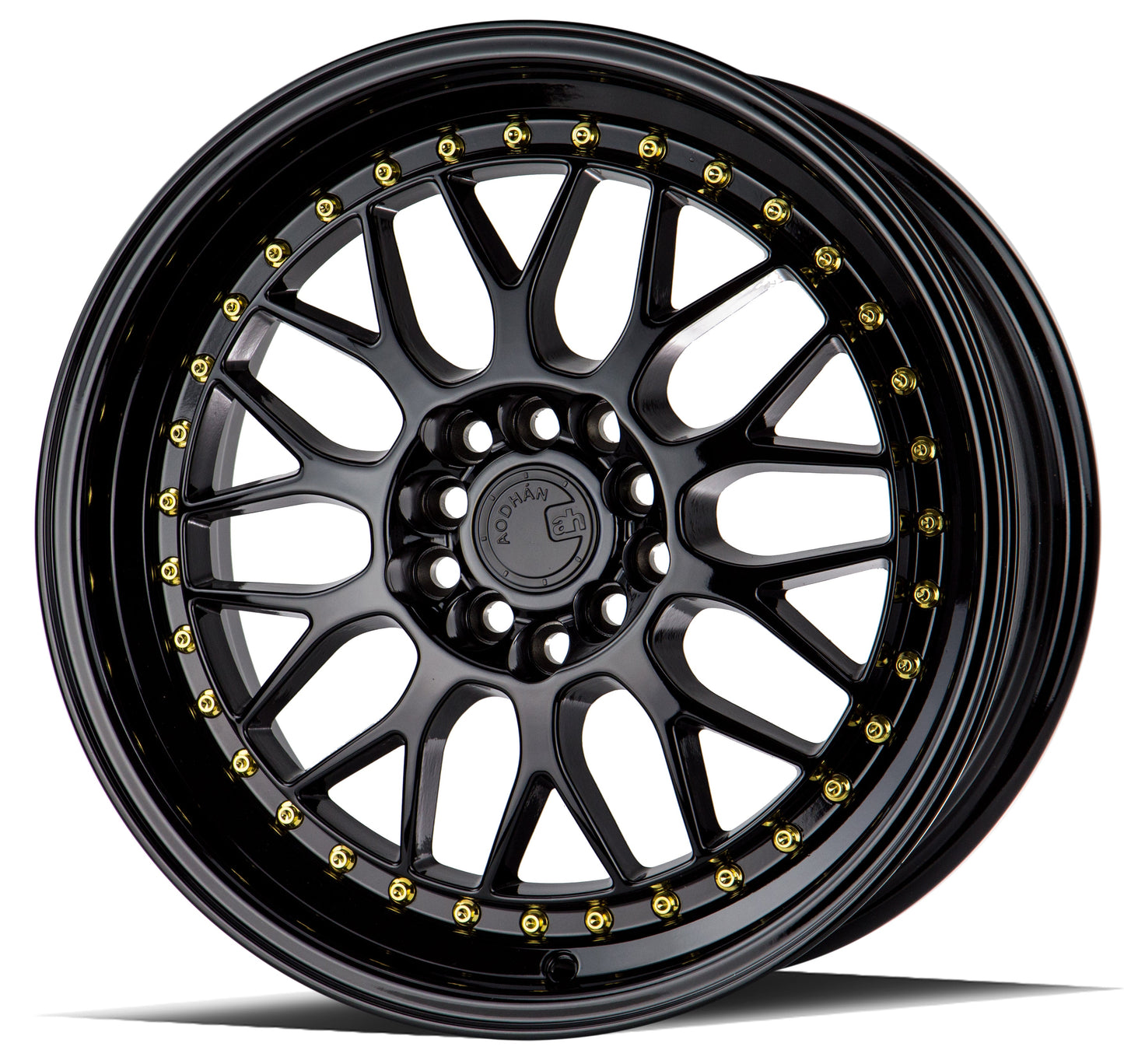 Aodhan 18x9.5 AH02 Series | Hyper Black w/ Machined Lip | 5x114.3 | +30 | 73.1