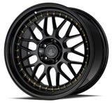 Aodhan 19x11 AH02 Series | Hyper Black w/ Machined Lip | 5x114.3 | +15 | 73.1