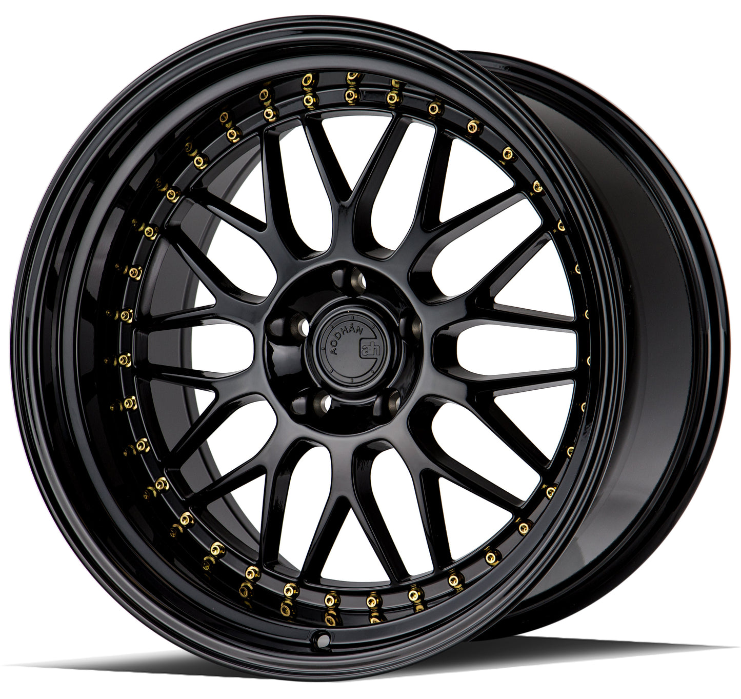 Aodhan 19x11 AH02 Series | Hyper Black w/ Machined Lip | 5x114.3 | +22 | 73.1