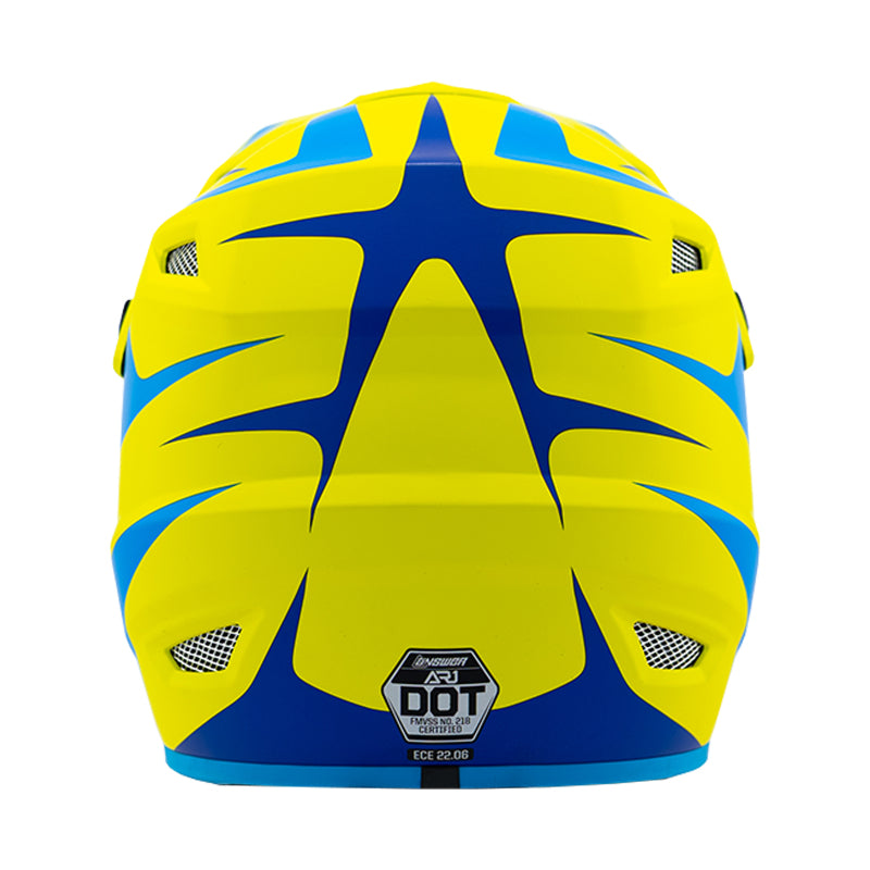 Answer 26 AR1 Mototown Helmet Matte Hyper Acid/Cyan/Dark Blue - 2XL