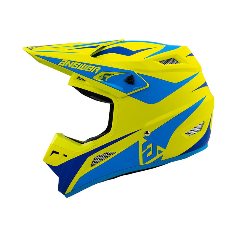 Answer 26 AR1 Mototown Helmet Matte Hyper Acid/Cyan/Dark Blue - 2XL