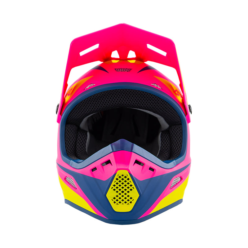 Answer 26 AR1 Mototown Helmet Matte Pink/Hyper Acid/Dark Blue - Large