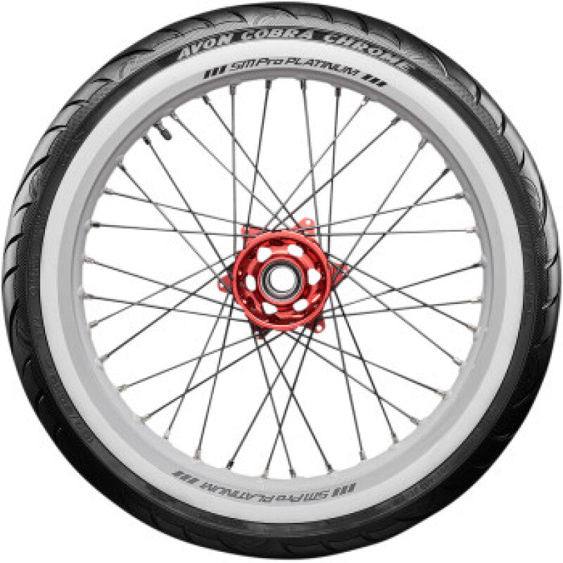 Avon Cobra Chrome AV91 White Sidewall Front Tire - 100/90-19 57V 1DK