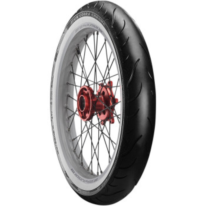 Avon Cobra Chrome AV91 White Sidewall Front Tire - 100/90-19 57V 1DK