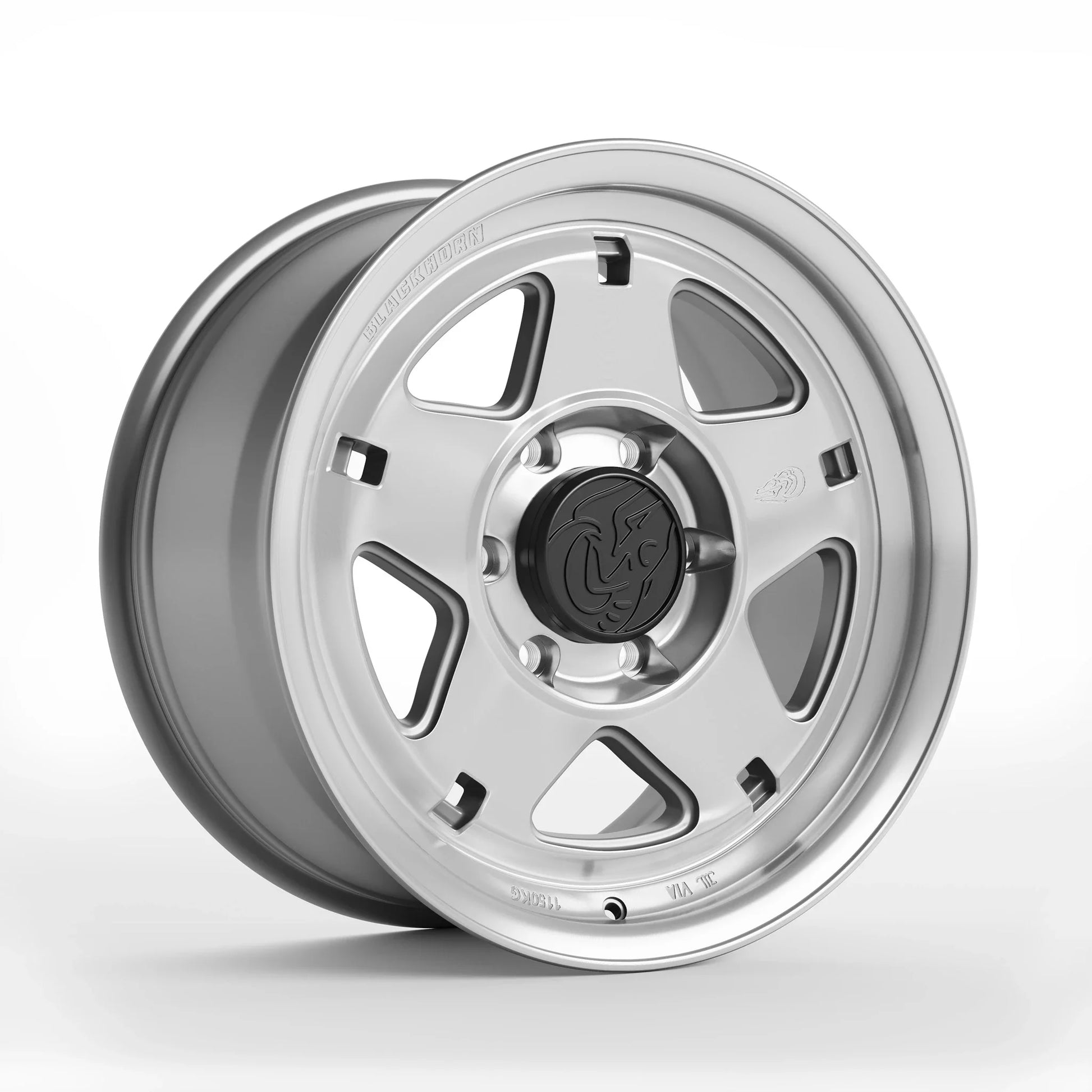 Corner View of Blackhorn Offroad NS5 in Prism or Machined Clear in 17x8.5