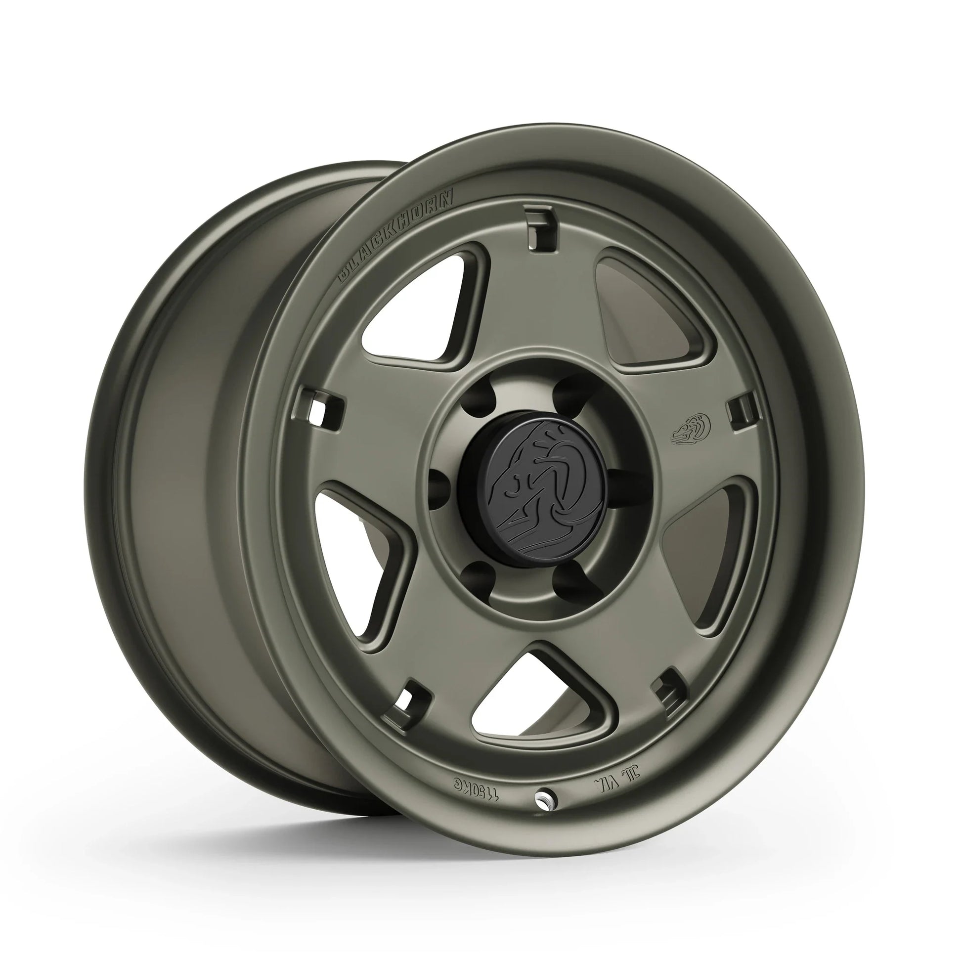 Corner View of Blackhorn Offroad NS5 17x9.0 in ODG or Olive Drab Green