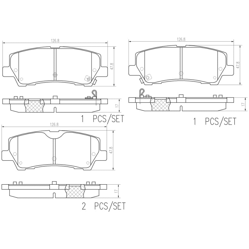 Brembo 15-18 Ford Mustang Rear NAO Brake Pad
