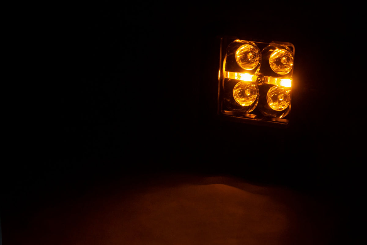 Chrome Series LED Light Pair | 2 Inch | Flush Mount | Amber DRL