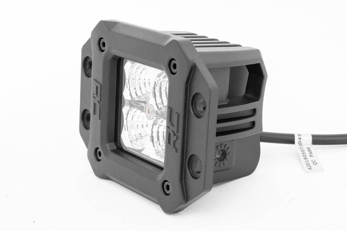 Chrome Series LED Light Pair | 2 Inch | Flush Mount | Amber DRL