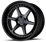 Aodhan 19x9.5 DS09 Series | Gloss Black W /Gold Rivets | 5x114.3 | +22 | 73.1