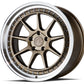 Aodhan 19x8.5 DS-X Series | Gloss Black W /Gold Rivets | 5x114.3 | +35 | 73.1