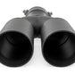 Exhaust Tip | Black | Red RC Logo | 2.5-3 Inch Pipe Single Inlet | Dual Outlet