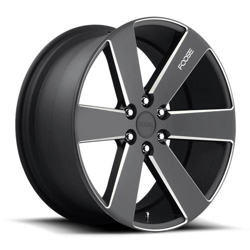 Foose 1PC F158 20X9.5 6X5.5 MT-BLK-MIL 30MM Wheels