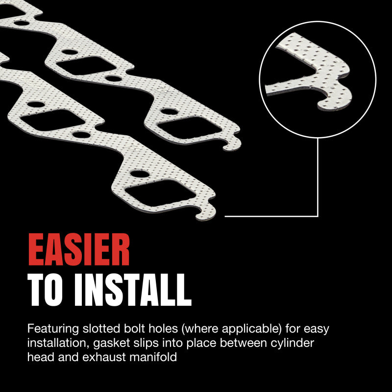 Fel-Pro Chevrolet Small Block 262/265/267/283/302 Exhaust Manifold Gasket Set - 1.50x1.50in Port
