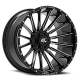 GT OFFROAD Gloss Black Milled Stark Gloss Black Milled 22x10 8x165.1/8x180 Wheels