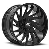 GT OFFROAD Gloss Black Tomahawk Gloss Black 24x12 8x165.1/8x170 Wheels