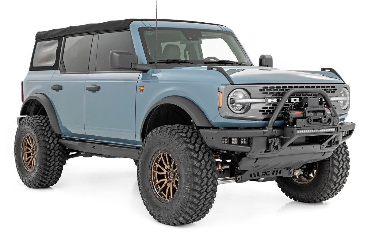 High Winch Mount | All Models | 20 Inch Black Single Row LED | DRL | Ford Bronco (21-25)