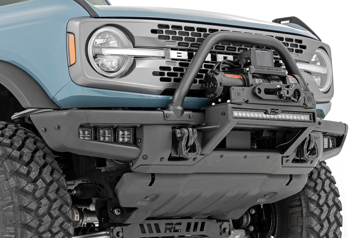 High Winch Mount | All Models | 9500S | 20 Inch Black Single Row LED | Ford Bronco (21-25)