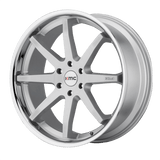 KMC KM715 20X9 5X120 BRUSH SLV CHR LIP 30MM Wheels