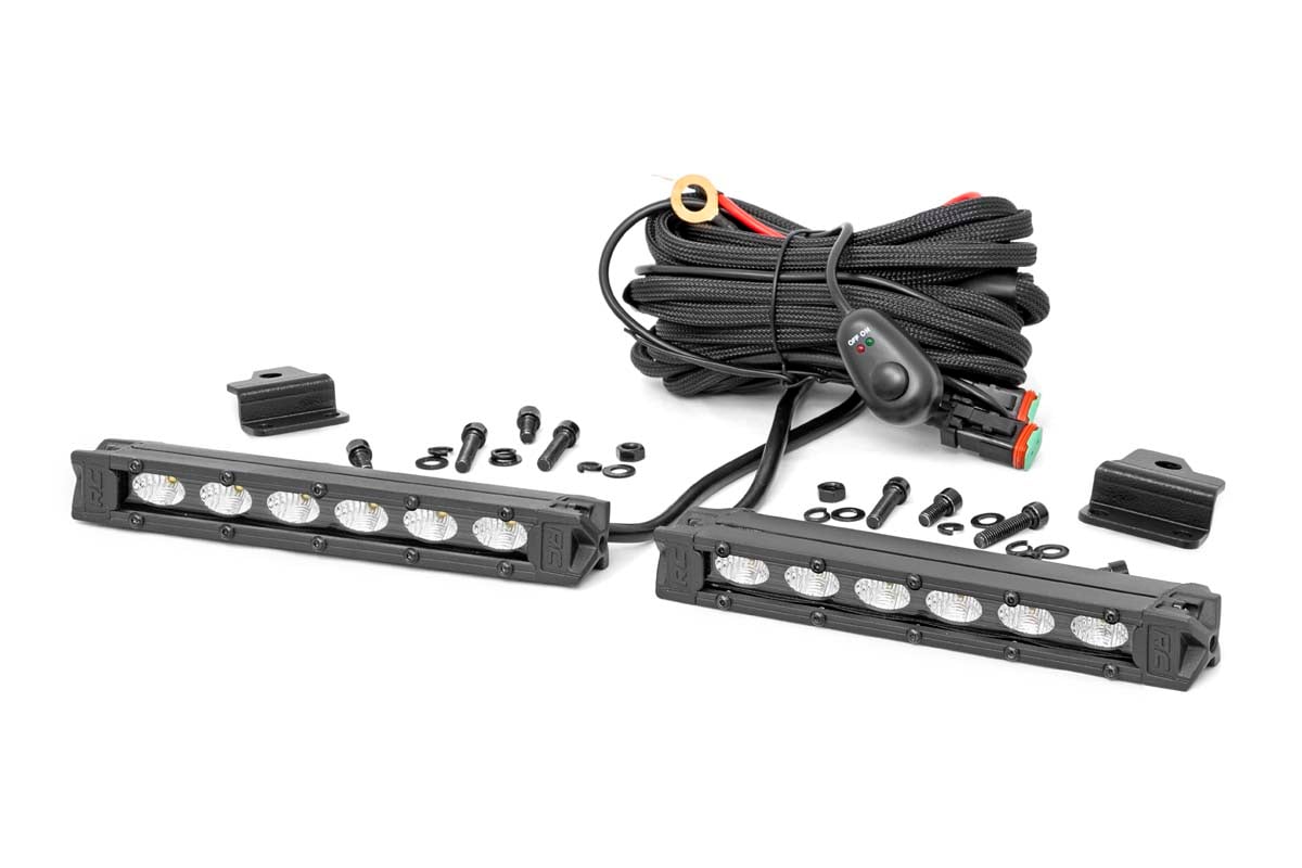 LED Light Kit | Bumper Mount | 6" Black Slimline Pair | Honda Foreman 500