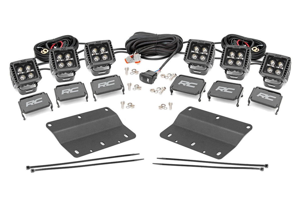 LED Light Kit | Fog Mount | Triple 2" Black Pair | Amber DRL | Ford Bronco (21-25)