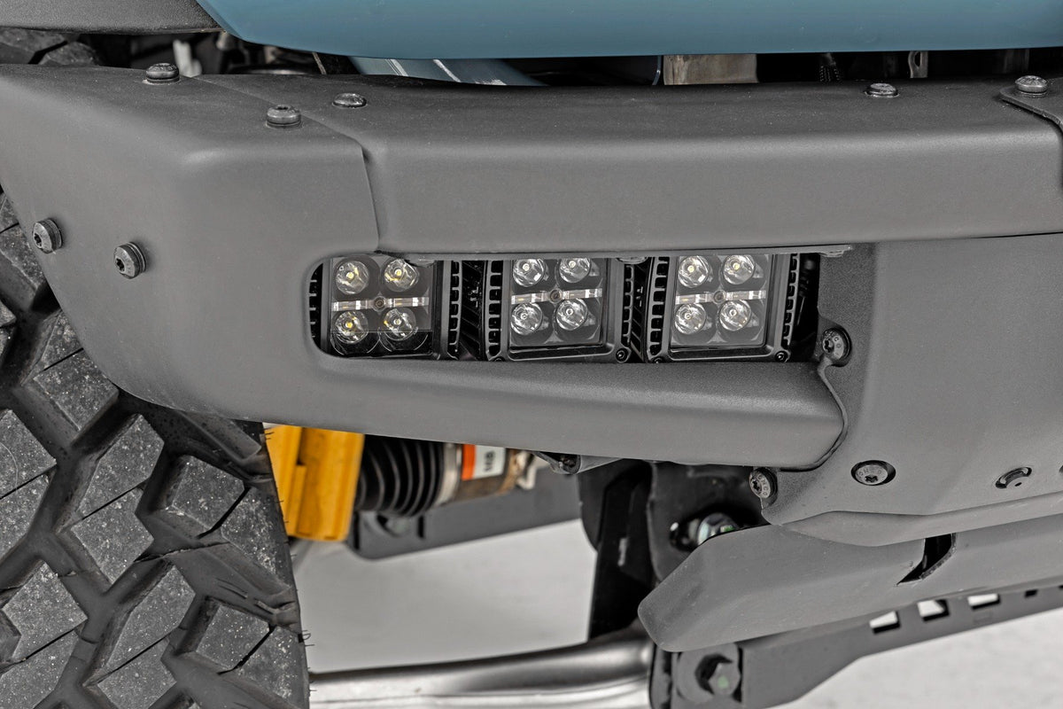 LED Light Kit | Fog Mount | Triple 2" Black Pair | White DRL | Ford Bronco (21-25)