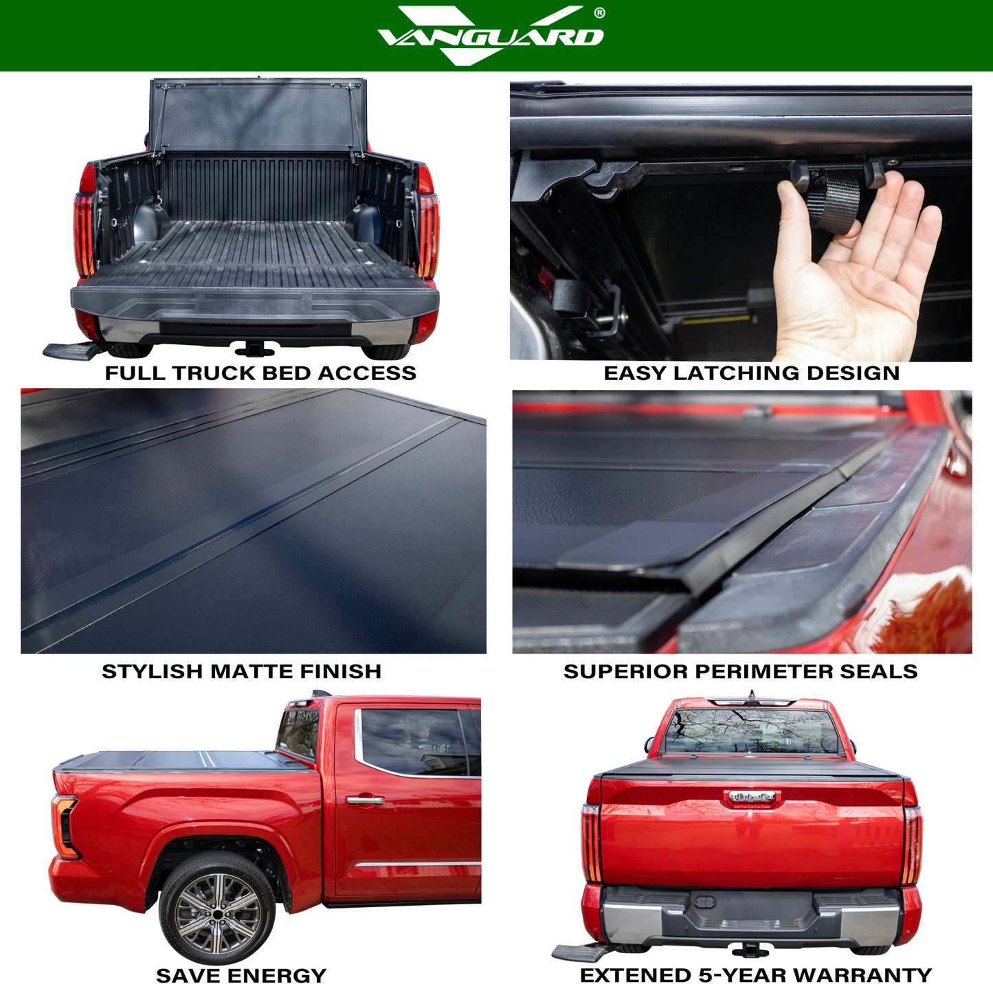 Vanguard Black Roll Bars & Truck Bed Accessories Tonneau Covers Tonneau Cover for 2005-2015 toyota tacoma nan