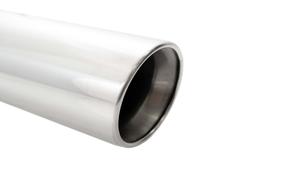 Universal 3″ to 4″ VIP Exhaust Tips “Blast Pipes” Style – Single – Straight With Angled Rolled Tip – Muffled – LWT-UT-S4-V3