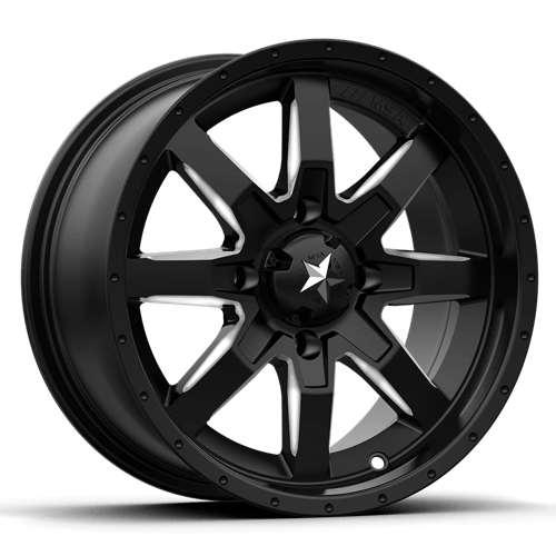 MSA Offroad Wheels MA25 14X7 4X110 MILL FL-BLK 10MM Wheels