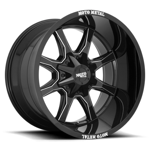 Moto Metal MO970 20X10 8X6.5 G-BLK MILL SPK 12MM Wheels