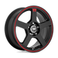 Motegi MR116 17X7 5X100/4.5 M-BLK RED-STR 48MM Wheels