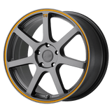 Motegi MR132 18X8 5X120 M-GRY ORANGE 35MM Wheels