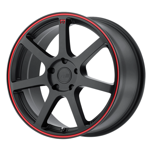 Motegi MR132 17X7 4X100 M-BLK RED 40MM Wheels