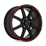 Motegi MR142 16X7 5X4.25/4.5 S-BLK RED 40MM Wheels