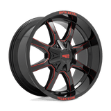 Moto Metal GLOSS BLACK MILLED WITH RED TINT & MOTO METAL ON LIP MO970 20x9 5x139.7/5x150 Wheels