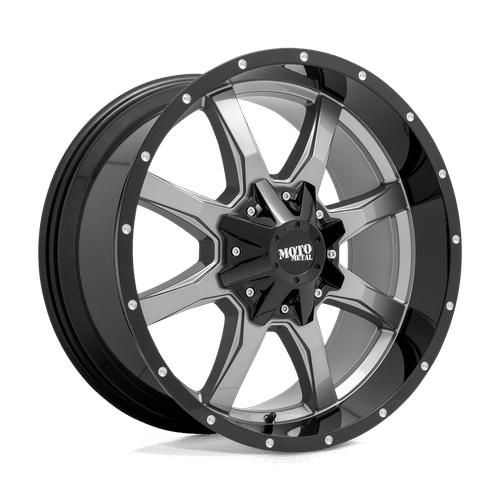 Moto Metal GLOSS GRAY CENTER GLOSS BLACK LIP MO970 18x9 8x165.1 Wheels
