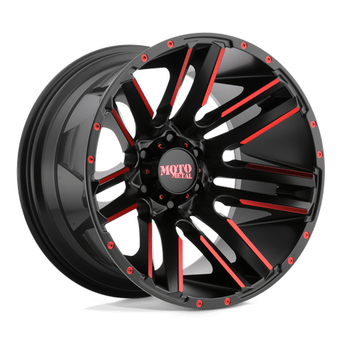 Moto Metal SATIN BLACK MACHINED RED TINT MO978 RAZOR 20x10 8x180 Wheels