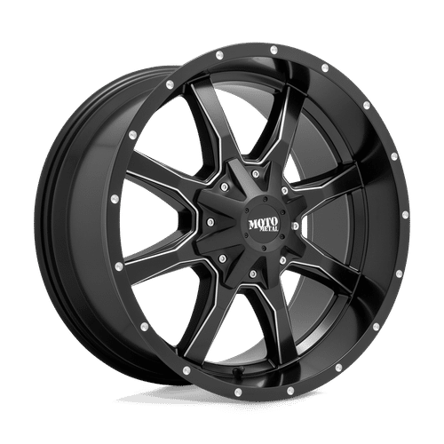 Moto Metal SEMI GLOSS BLACK MILLED MO970 22x12 8x170 Wheels