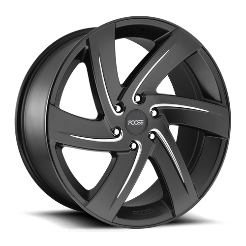 Foose 1PC F167 22X9.5 6X5.5 MT-BLK-MIL 25MM Wheels