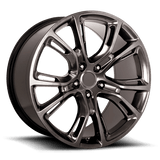 Performance Replicas PR137 22X9 5X5.0 HYPER SLV DRK 34MM Wheels
