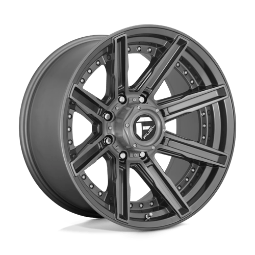 Fuel 1PC D710 20X10 8X6.5 BRSH-GNMTL-TTC -18MM Wheels