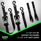 Rhino USA Heavy Duty Ratchet Tie-Downs 2-Pack (Black) 1.6In X 8Ft