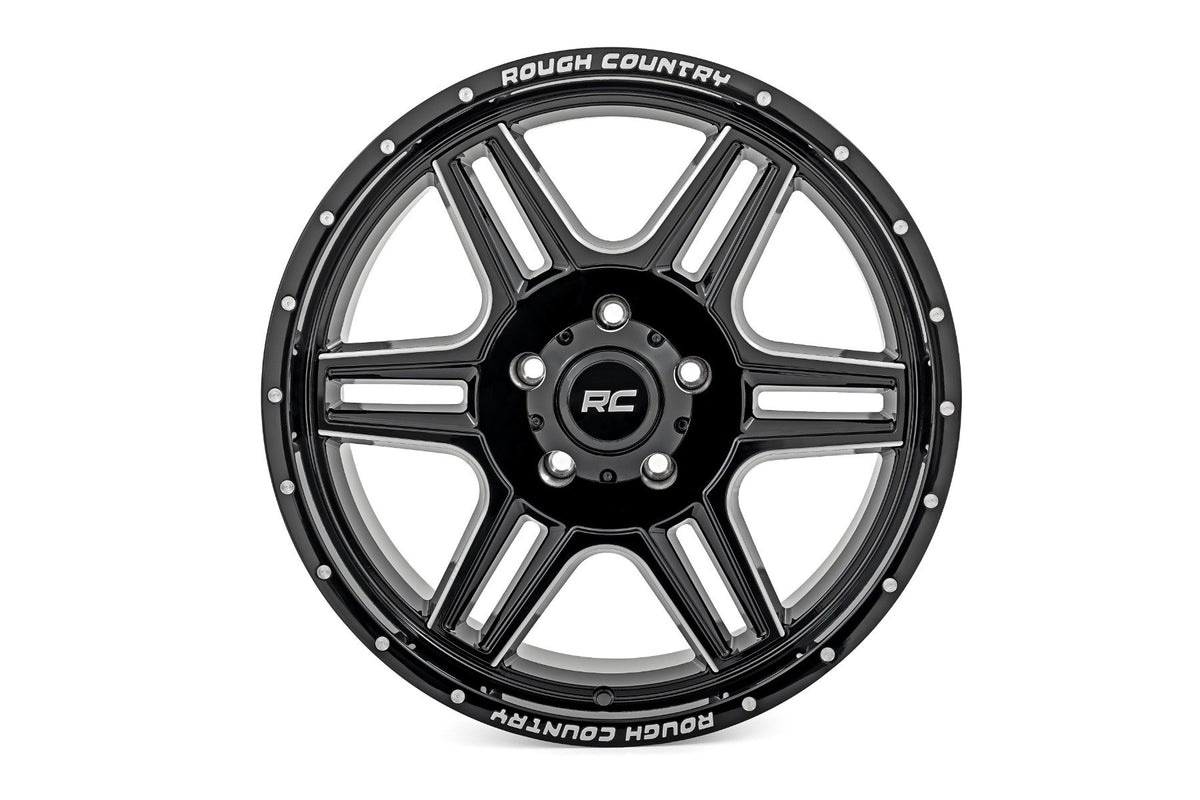 Rough Country 92 Series Wheel | Machined One-Piece | Gloss Black | 18x9 | 6x5.5 | +0mm