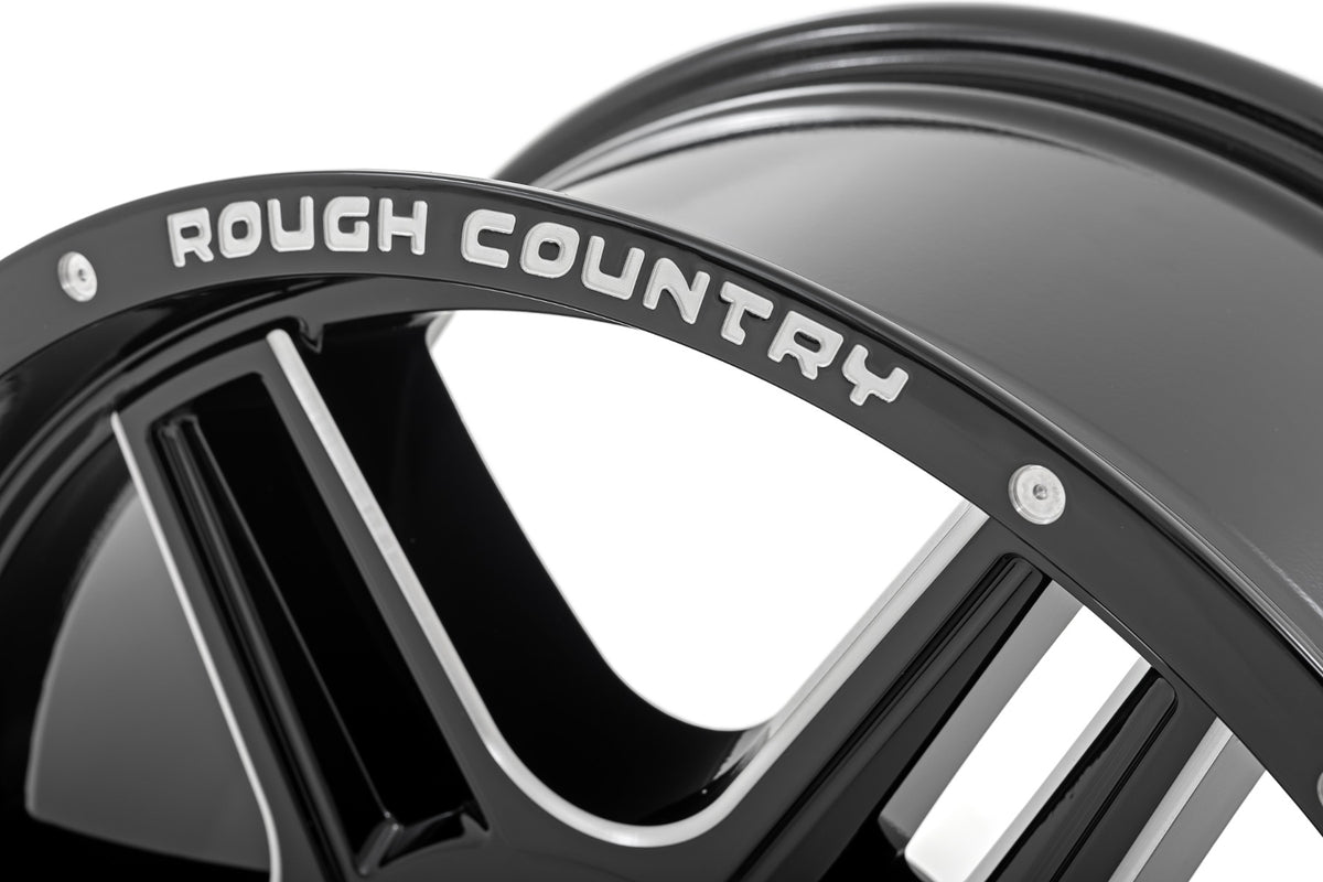 Rough Country 92 Series Wheel | Machined One-Piece | Gloss Black | 20x9 | 8x180 | +0mm