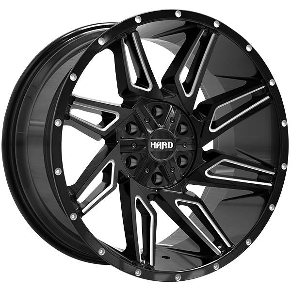 Ruffino HARD Voodoo Gloss Black - Milled EdgeRUF5420001 | Size: 20x10.0 | Bolt Pattern: 6x135/6x139.7 | Offset: -12 | Center Bore: 87.1